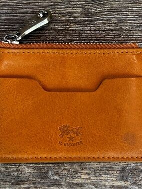 Il Bisonte Cestello Men's card case in vintage leather color natural